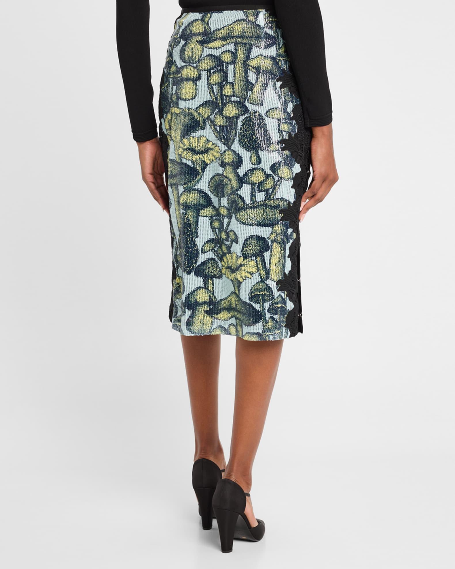 Sequined Mushroom Lace Slip Skirt Product Image