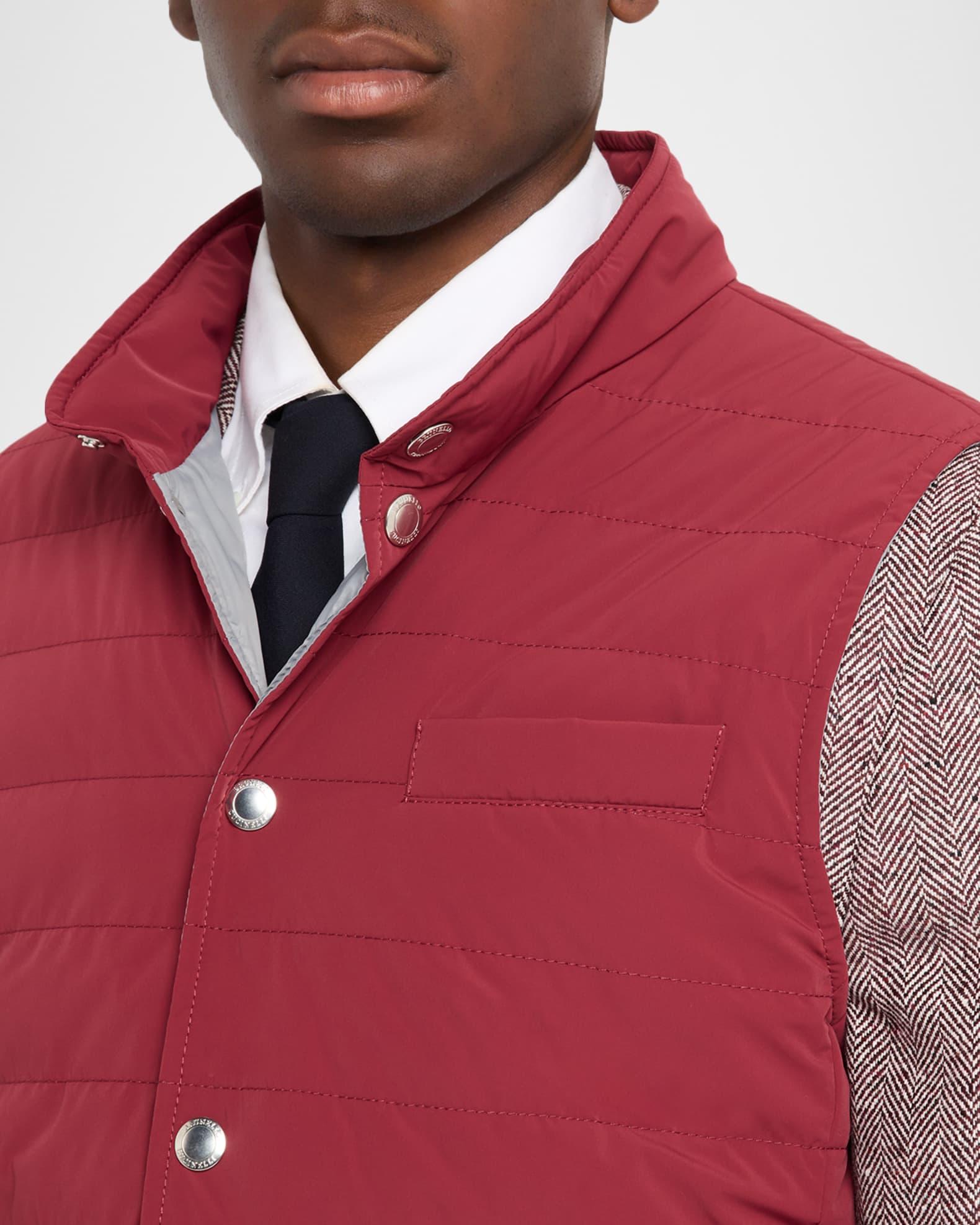 Men's Quilted Nylon Snap-Front Vest Product Image