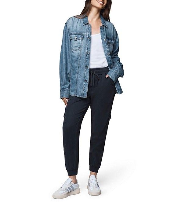 Splendid Denim Point Collar Long Sleeve Button Front Jacket Product Image