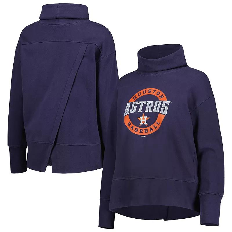 Women's Levelwear Navy Houston Astros Sunset Farm Team Pullover Sweatshirt, Size: Large, Blue Product Image
