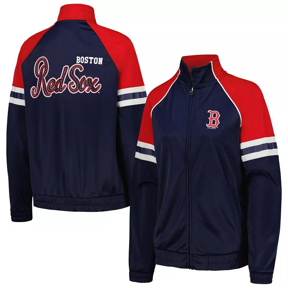Women's G-III 4Her by Carl Banks Navy Boston Red Sox First Place Raglan Full-Zip Track Jacket,  Product Image