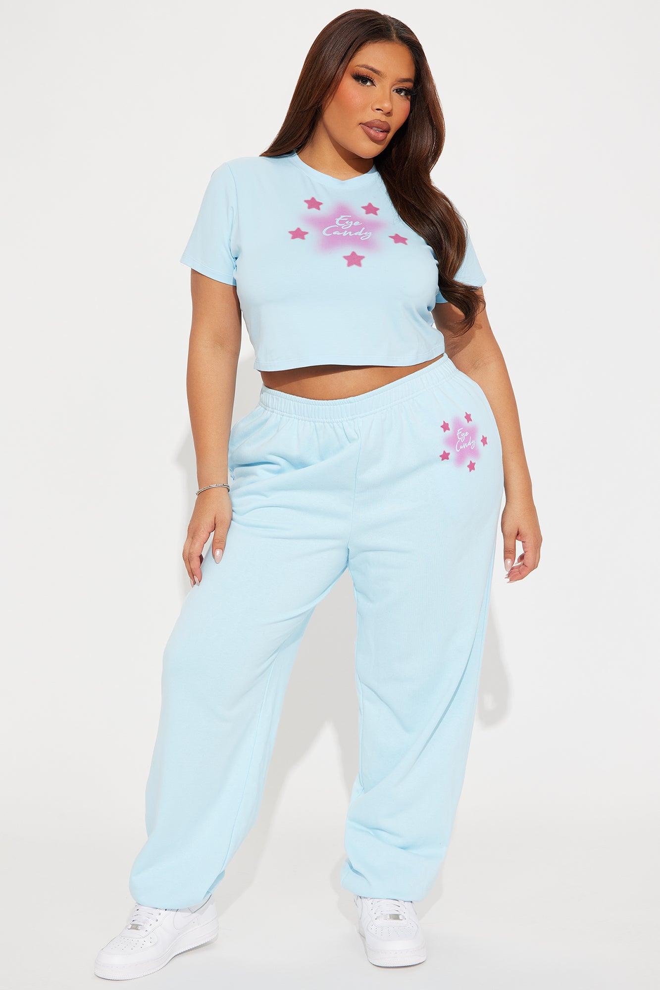 Your Eye Candy Jogger Set - Light Blue Product Image