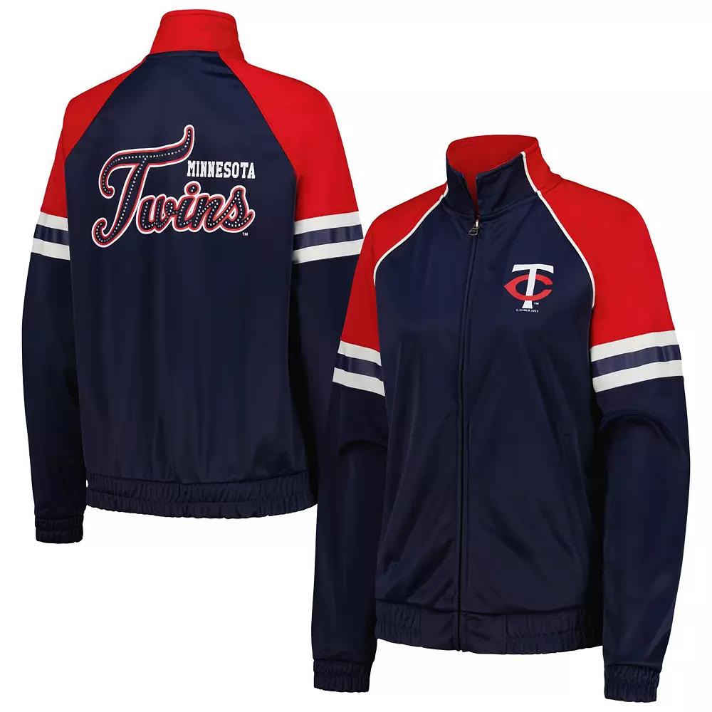 Women's G-III 4Her by Carl Banks Navy Minnesota Twins First Place Raglan Full-Zip Track Jacket,  Product Image