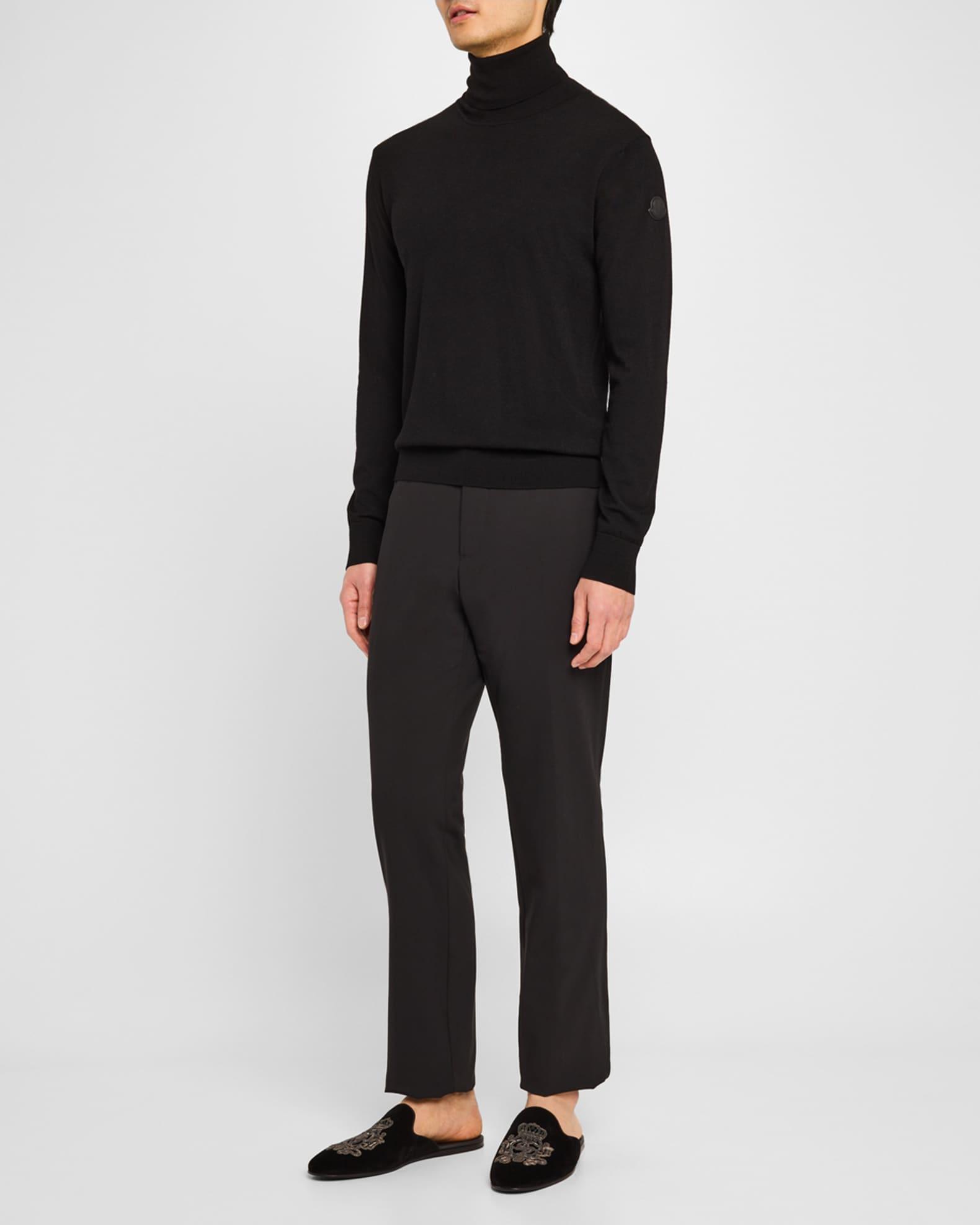 Men's Coat of Arms Embroidered Velvet House Slippers Product Image