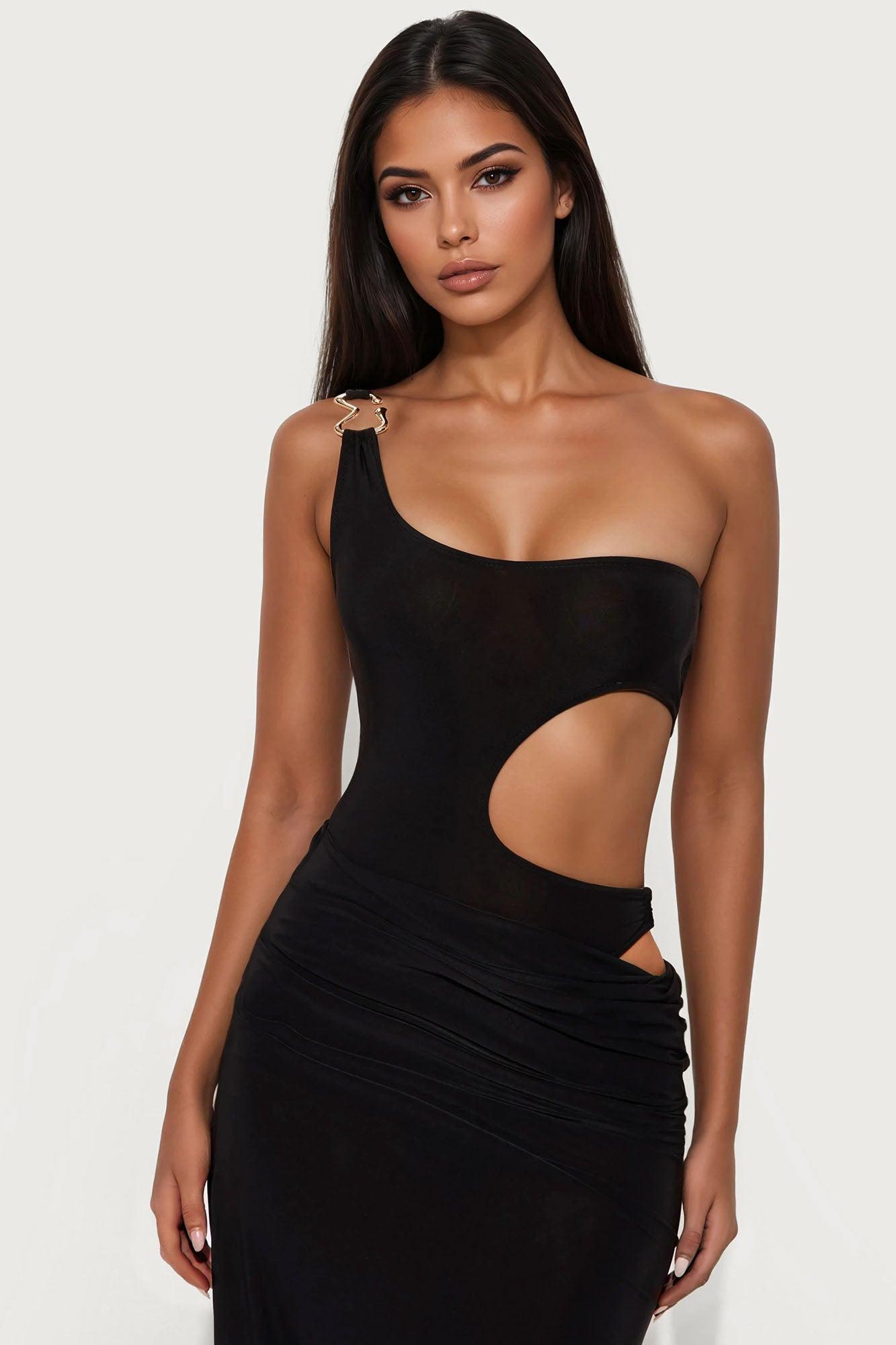 Georgina Cut Out Maxi Dress - Black Female Product Image