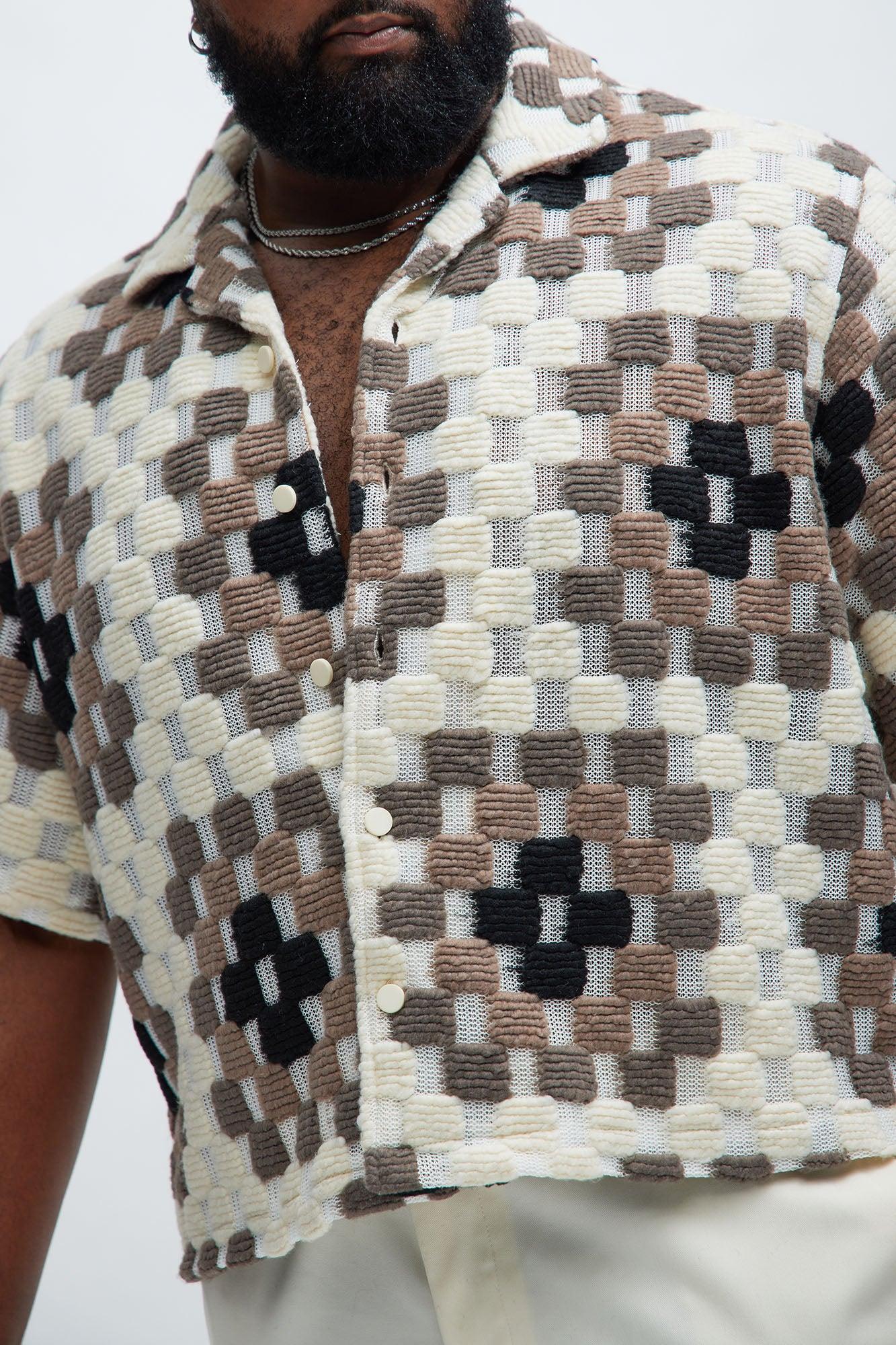 Gaston Jacquard Cropped Shirt - Brown/combo Product Image