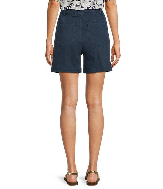 Current Air Cotton Blend Belted Tie Waist Pleated Shorts Product Image