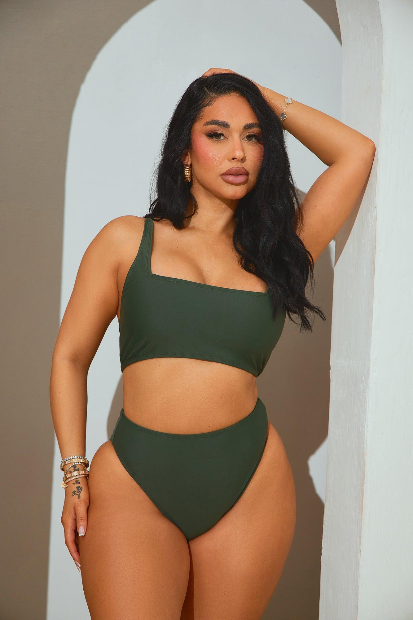 Maui Mix And Match Tank Bikini Top - Olive Product Image
