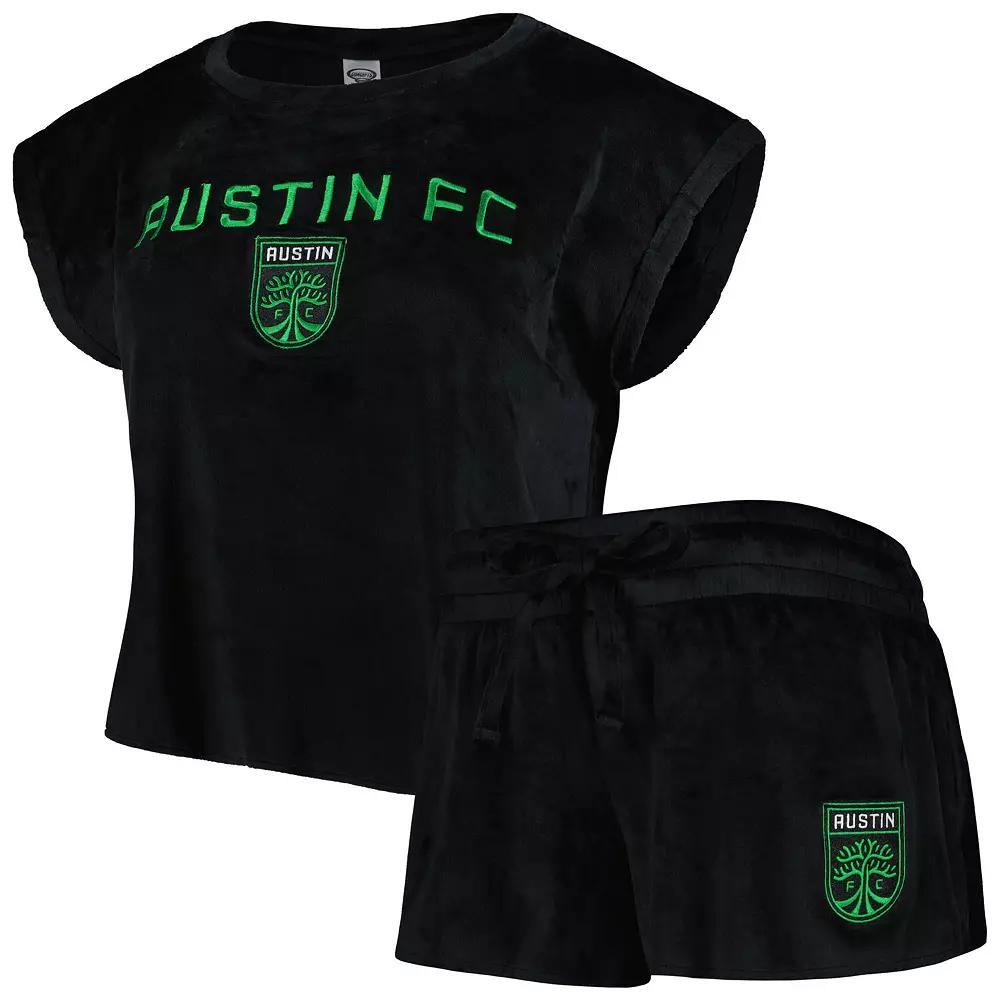 Women's Concepts Sport Black Austin FC Intermission T-Shirt and Shorts Sleep Set,  Product Image