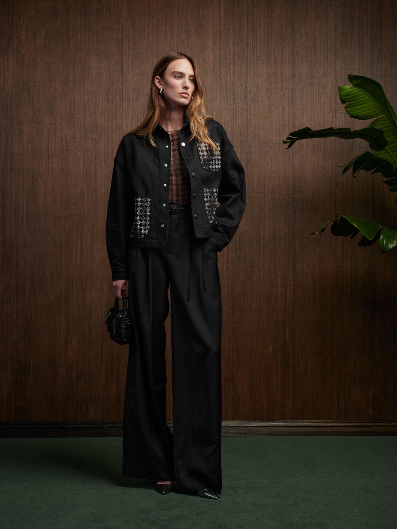 WOMEN - WOMEN'S MA QUAD CRYSTAL WORKWEAR JACKET - Black Female Product Image