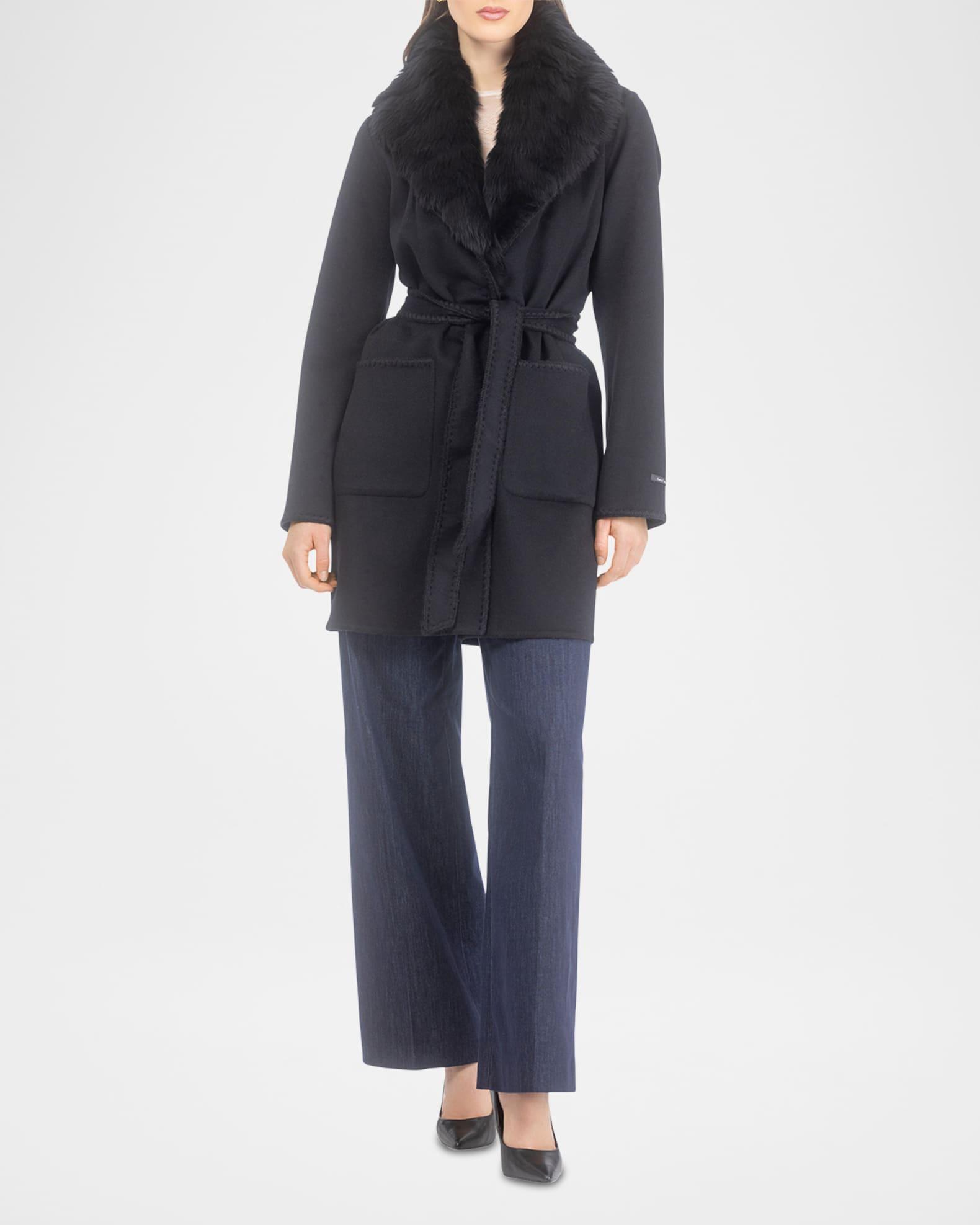 Womens Merino Shearling Lamb Stroller with Embroidered Trim Product Image