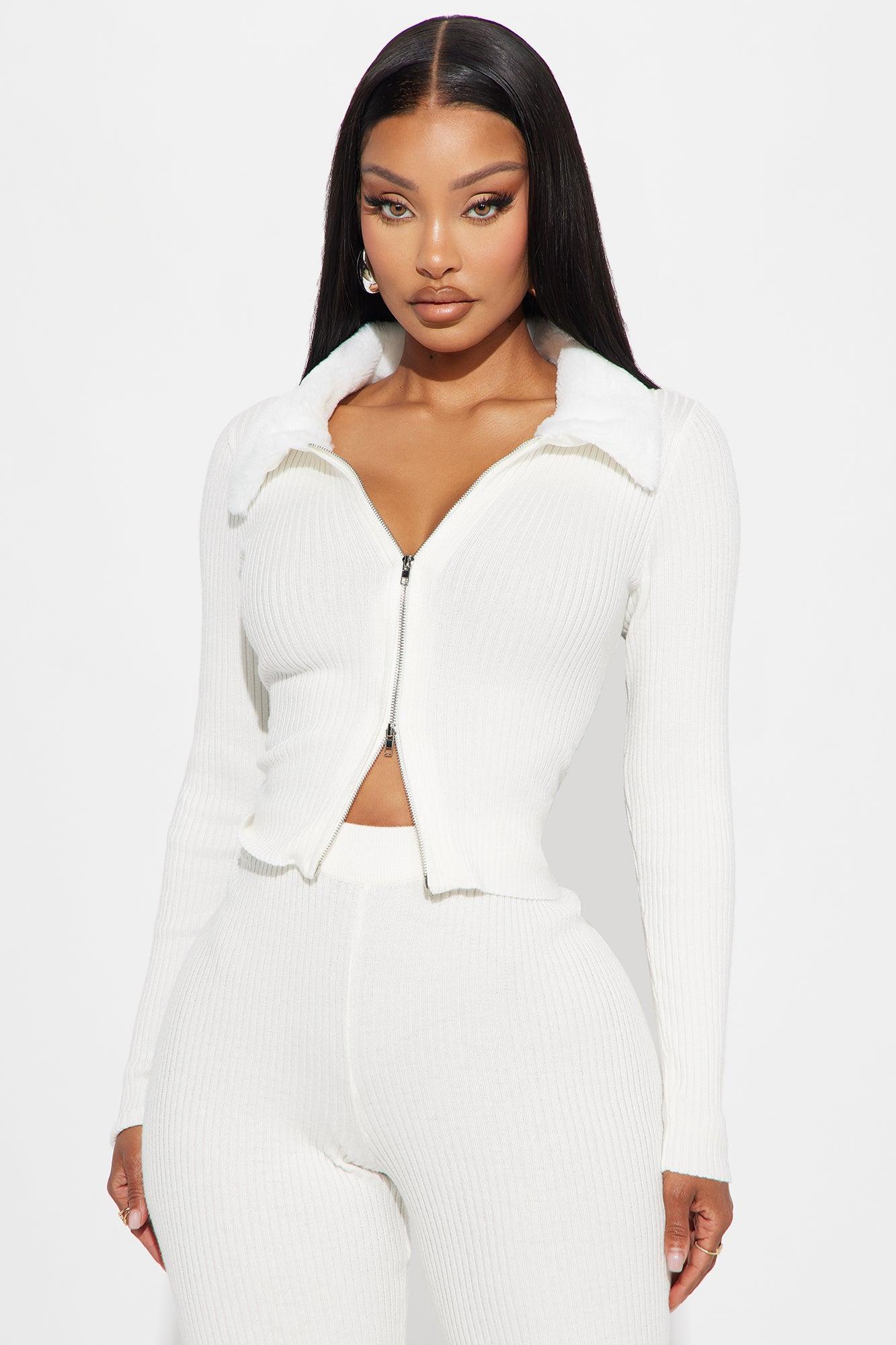 Cozy Up Ribbed Sweater Pant Set - Ivory Product Image