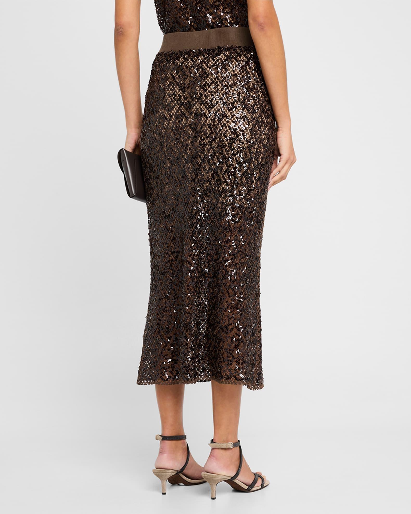 Paillette Net Knit Midi Skirt Product Image