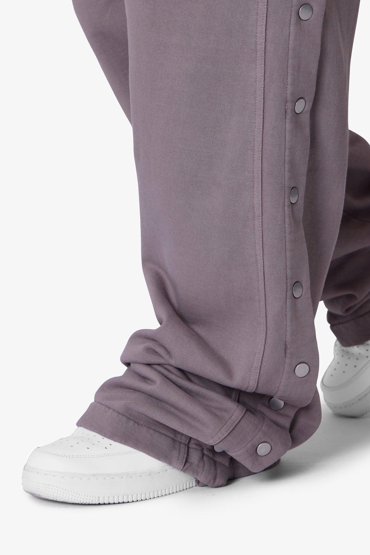 Side Snap Fleece Pants - Washed Mauve Product Image