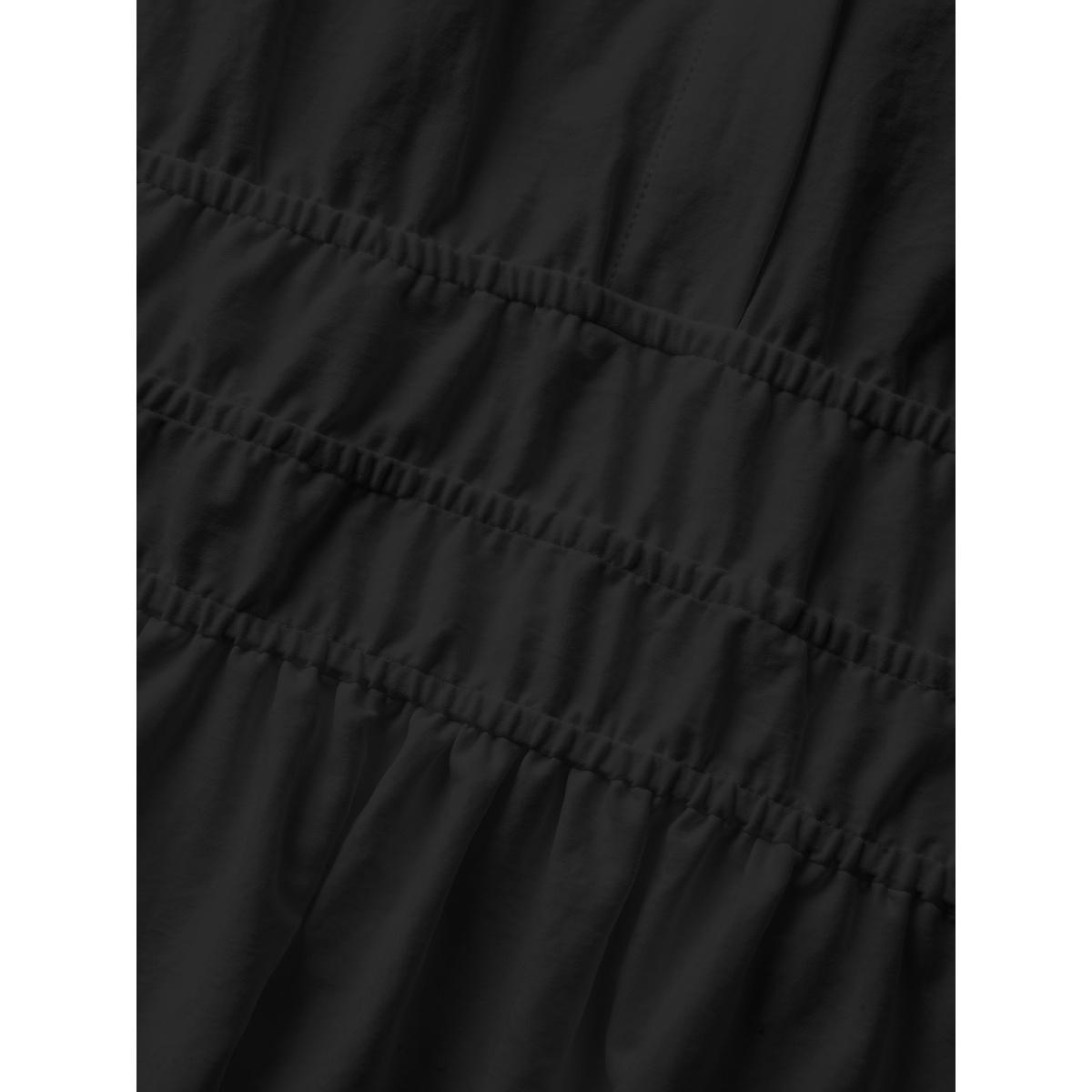 Plus Size Midfield Tiered Midi Shirt Dress Originalwhite Women At the Office Gathered Shirt collar Short sleeve Curvy BloomChic 30/6X Product Image