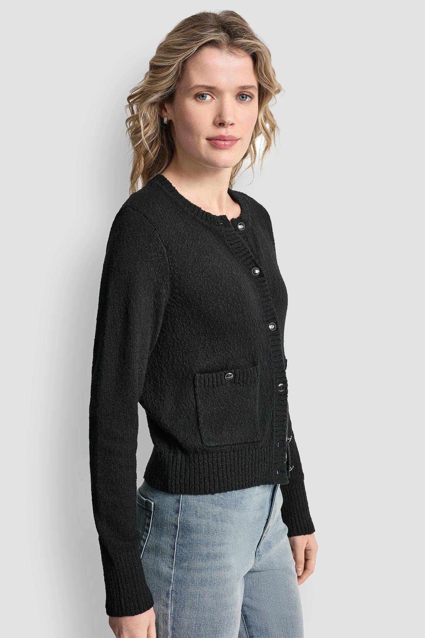 CREW NECK CARDIGAN WITH PATCH POCKETS Product Image