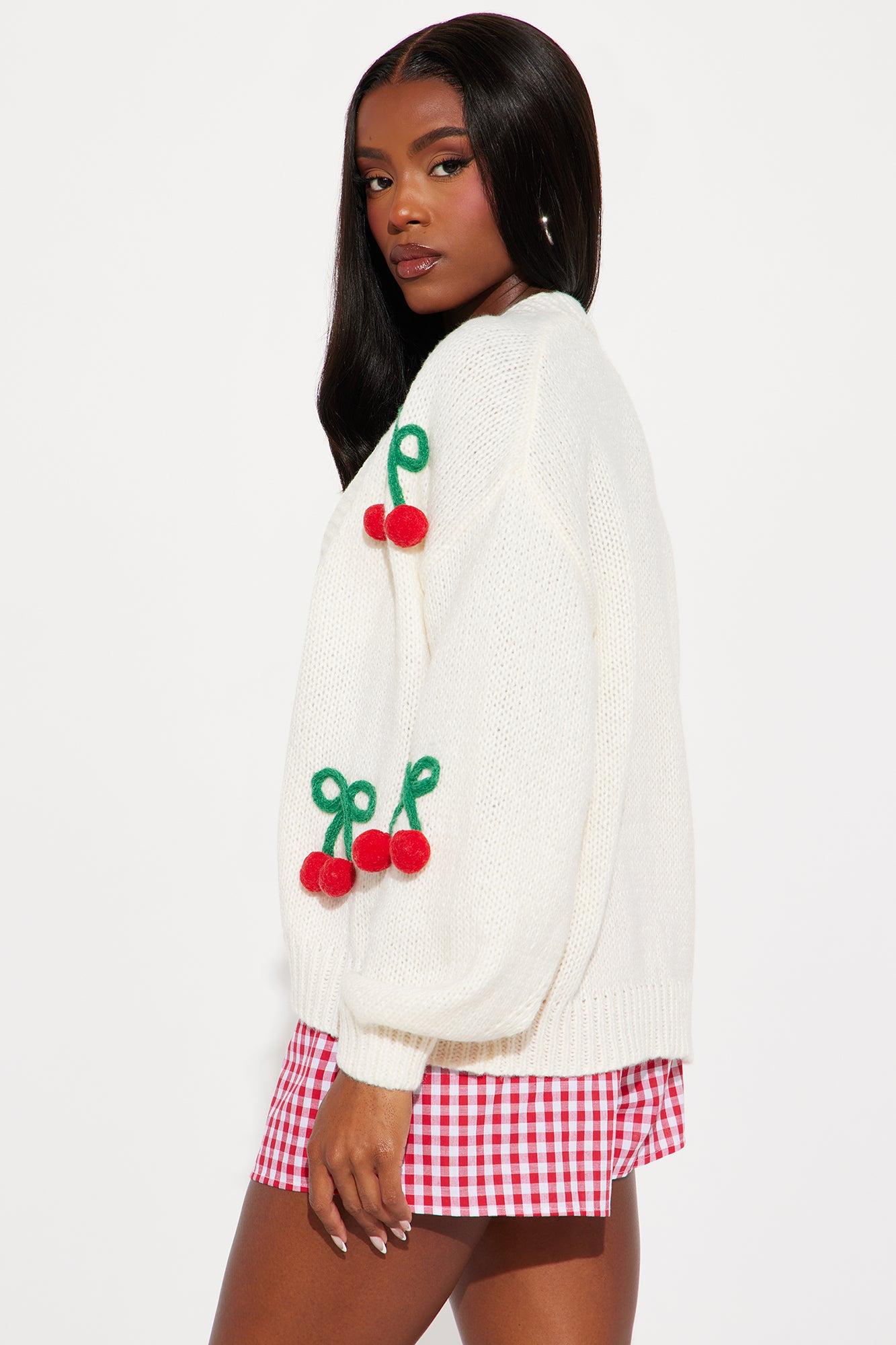 Juicy And Sweet Cherry Cardigan - Red/combo Product Image