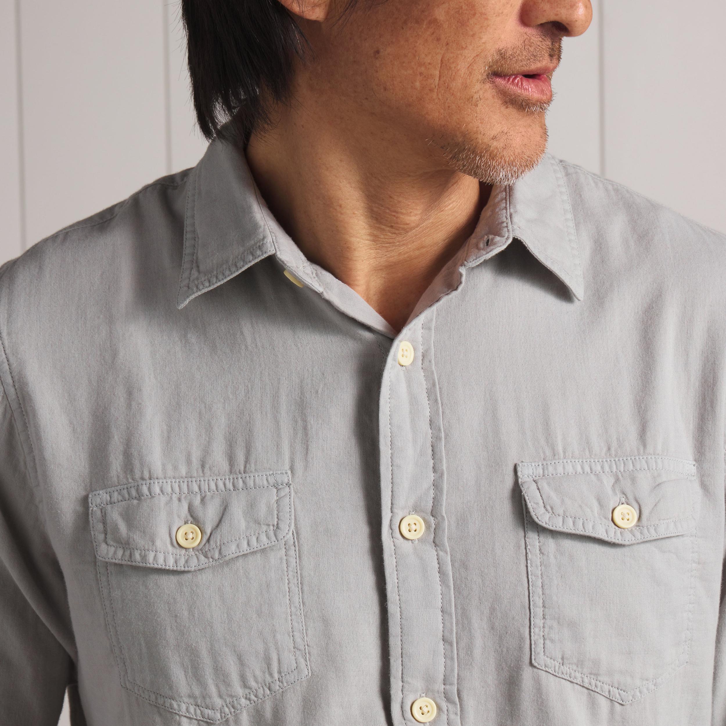 Brando Lightweight Double Cloth Shirt - Wrought Iron Product Image