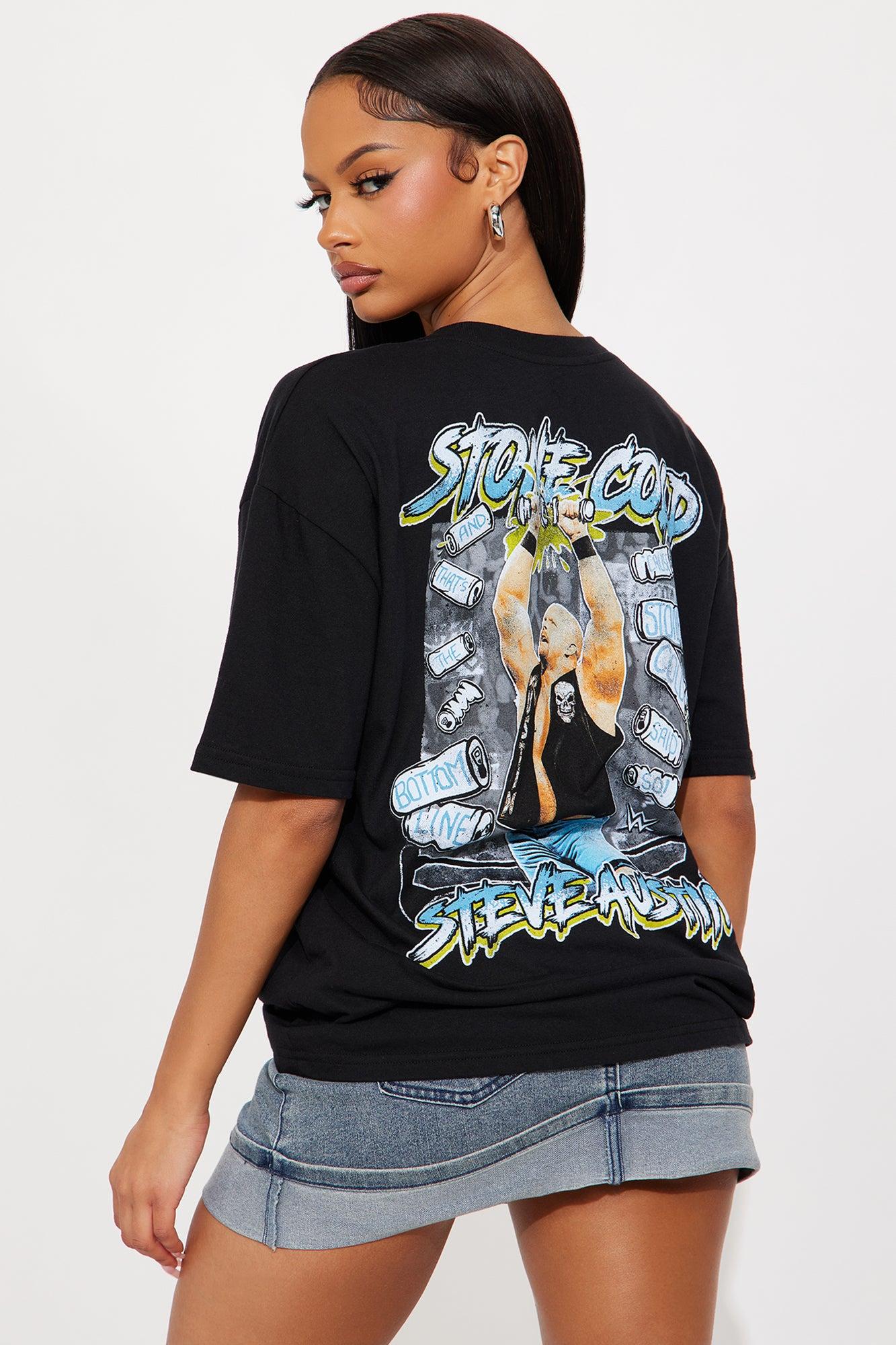 Steve Austin Stone Cold Tee - Black Female Product Image