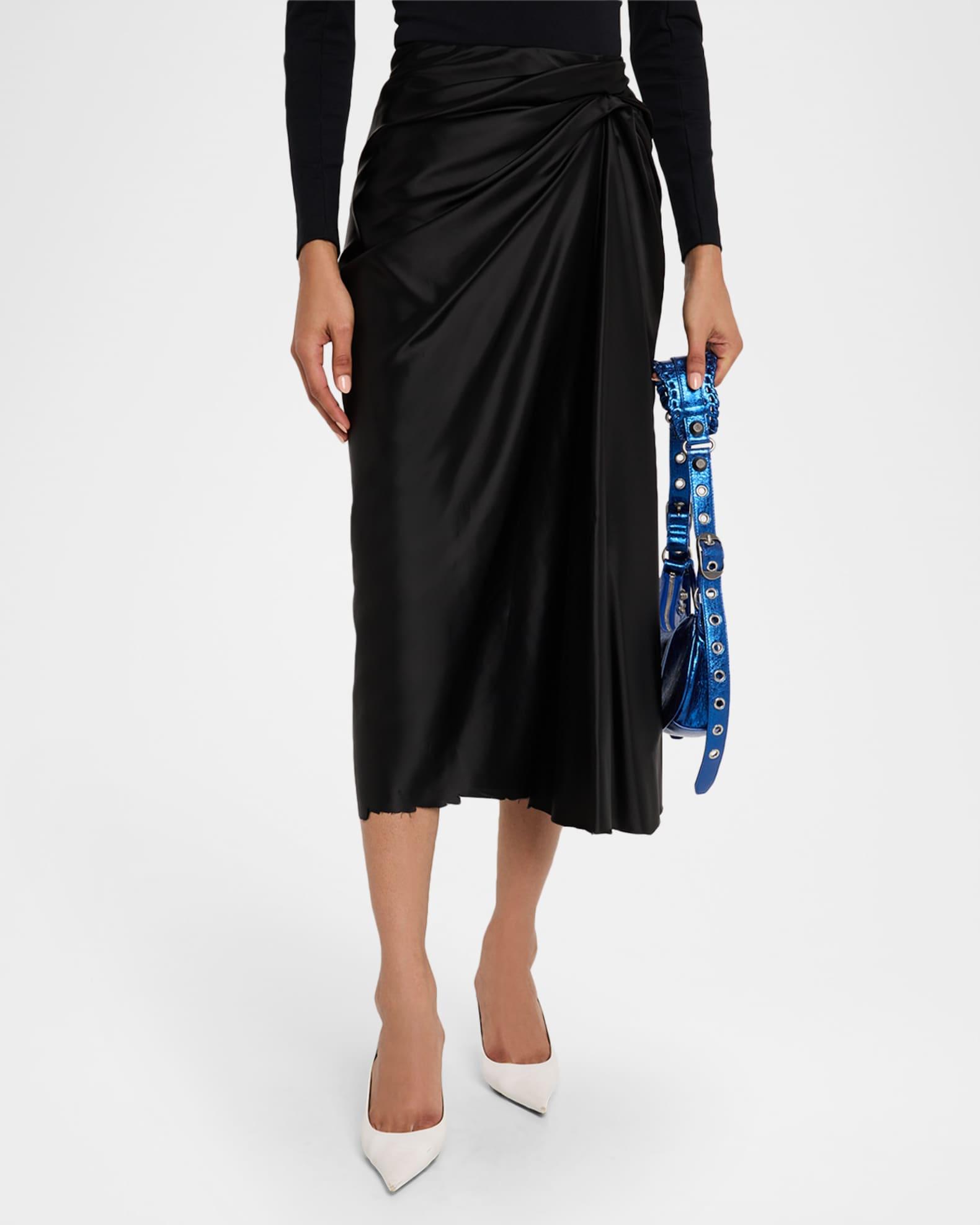 Draped Cupro Midi Skirt Product Image