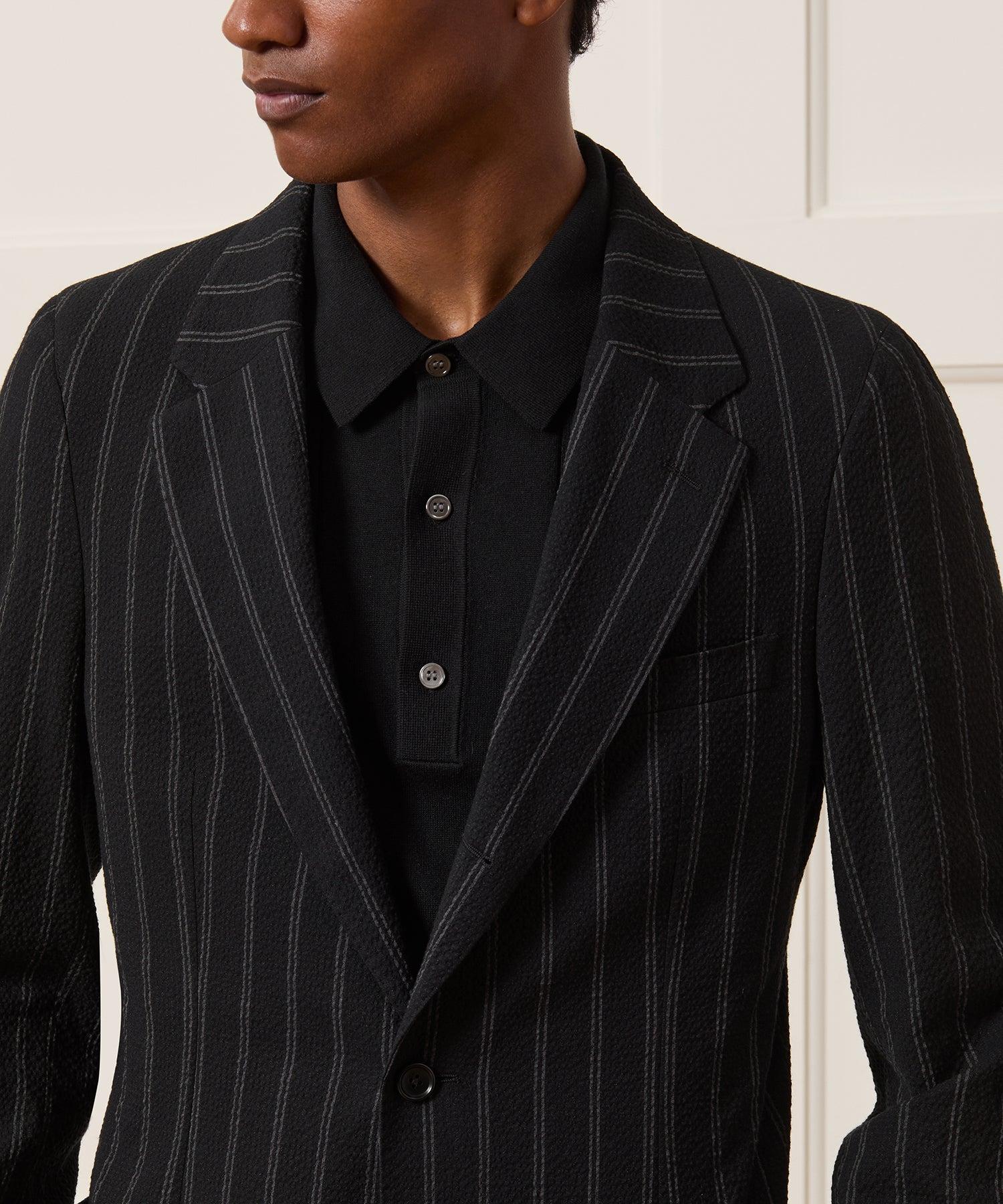 Italian Seersucker Striped Side Tab Trouser Product Image