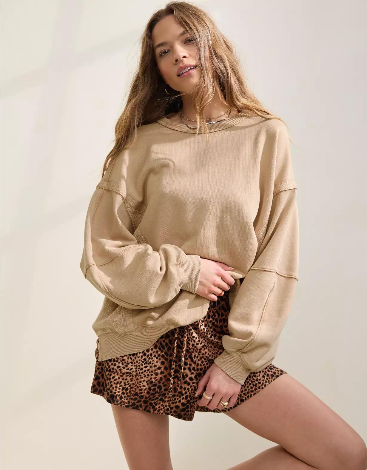 Aerie Keep It Light Crew Sweatshirt Product Image
