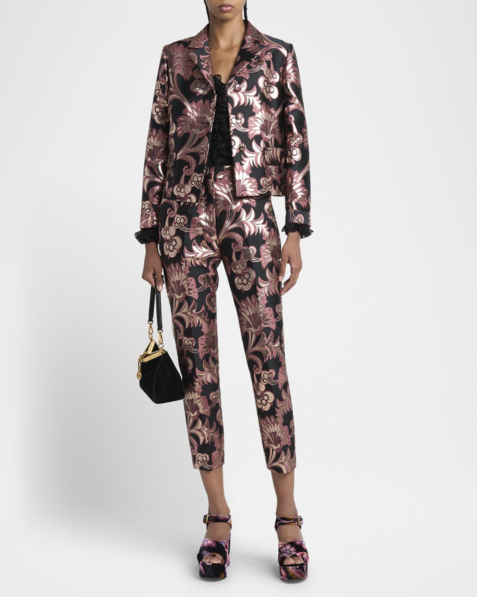 Metallic Jacquard Single-Breasted Blazer Product Image