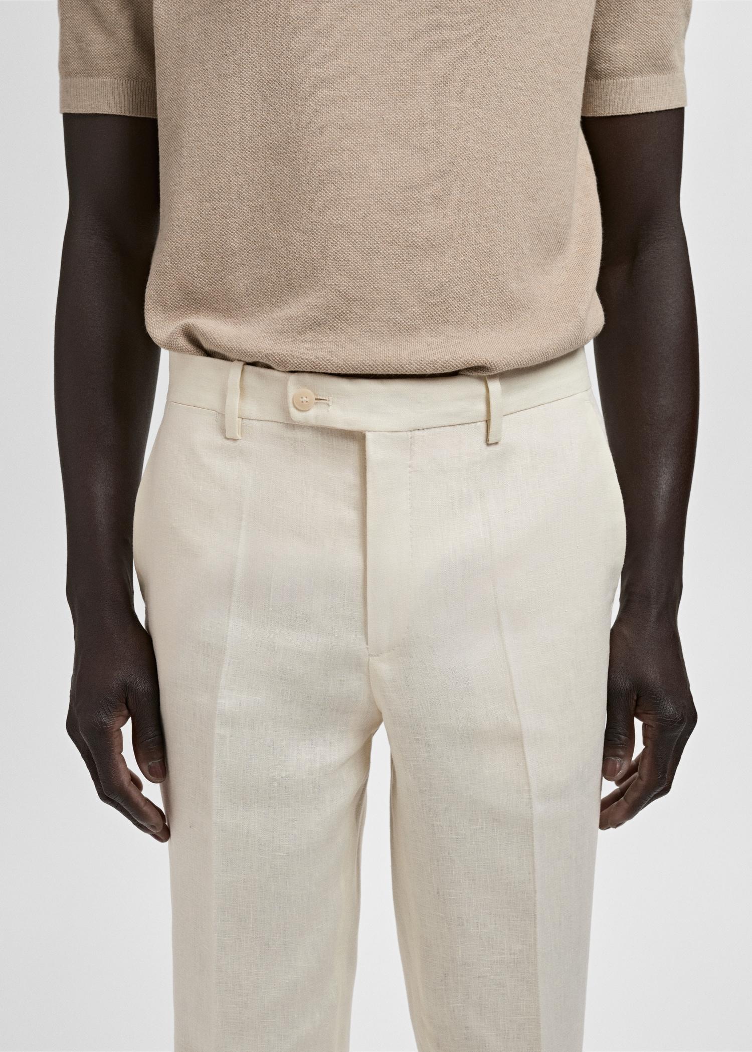 Amalfi 100% linen slim-fit suit pants - Men | MANGO USA Product Image