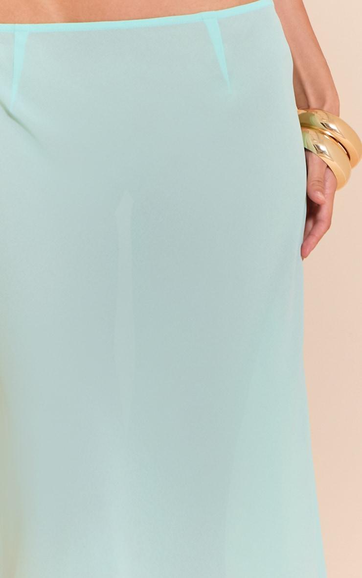 Aqua Sheer Chiffon Midaxi Skirt Product Image