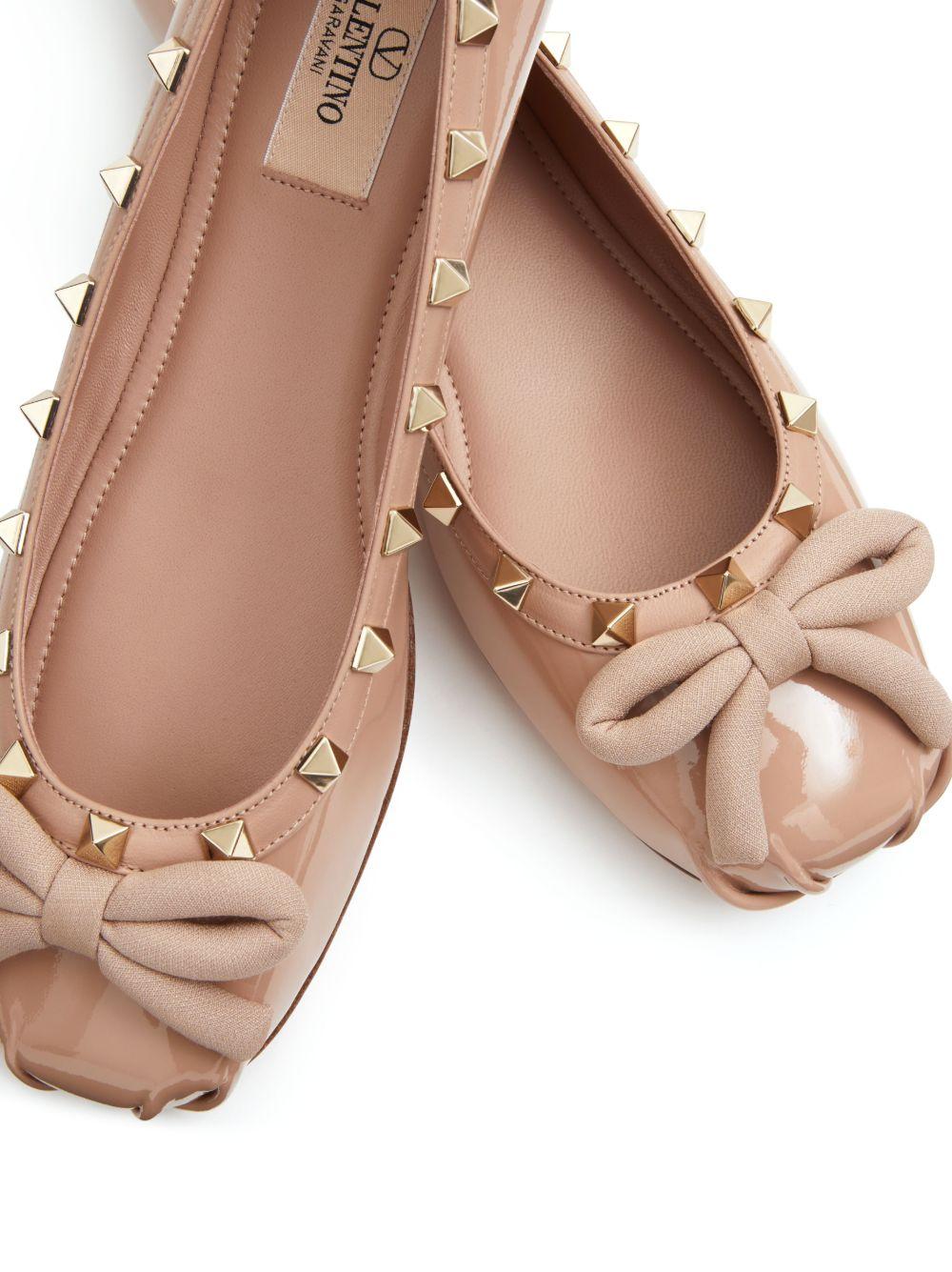 Rockstud patent-leather ballerina shoes Product Image