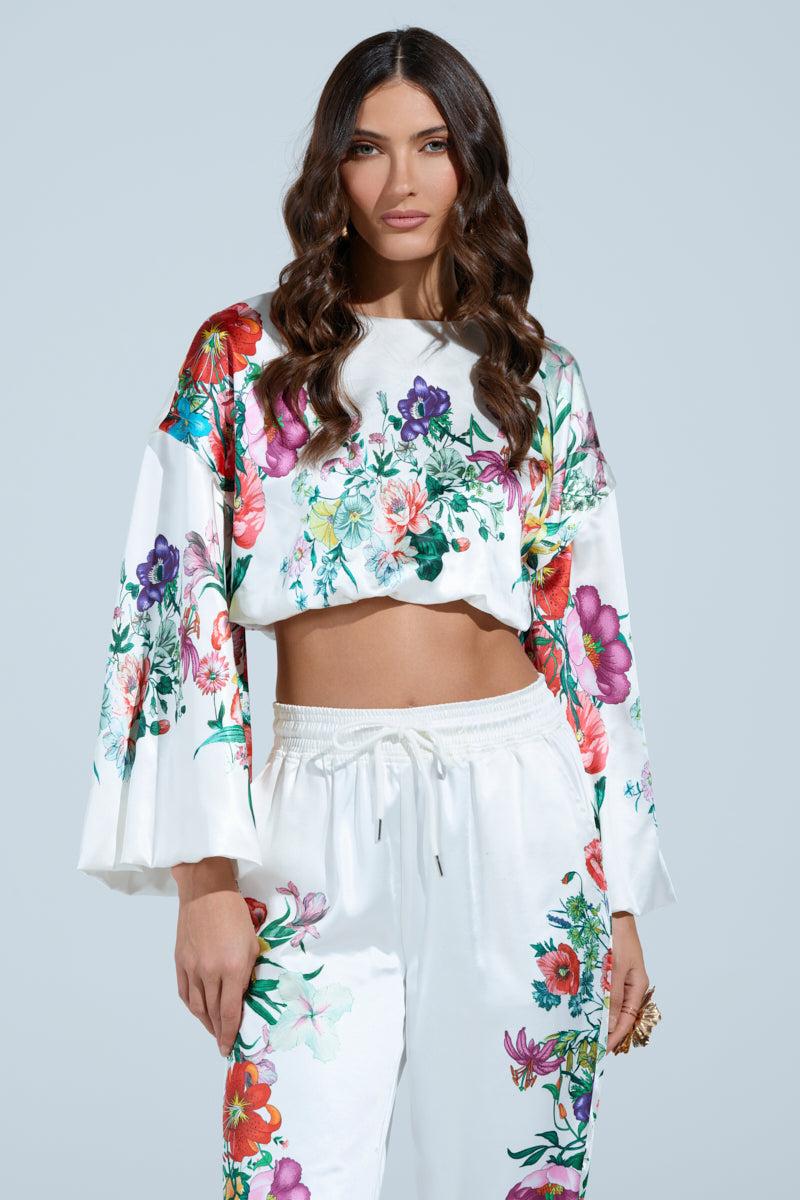FULL BLOOM ZIP OFF SLEEVES BLOUSE Product Image