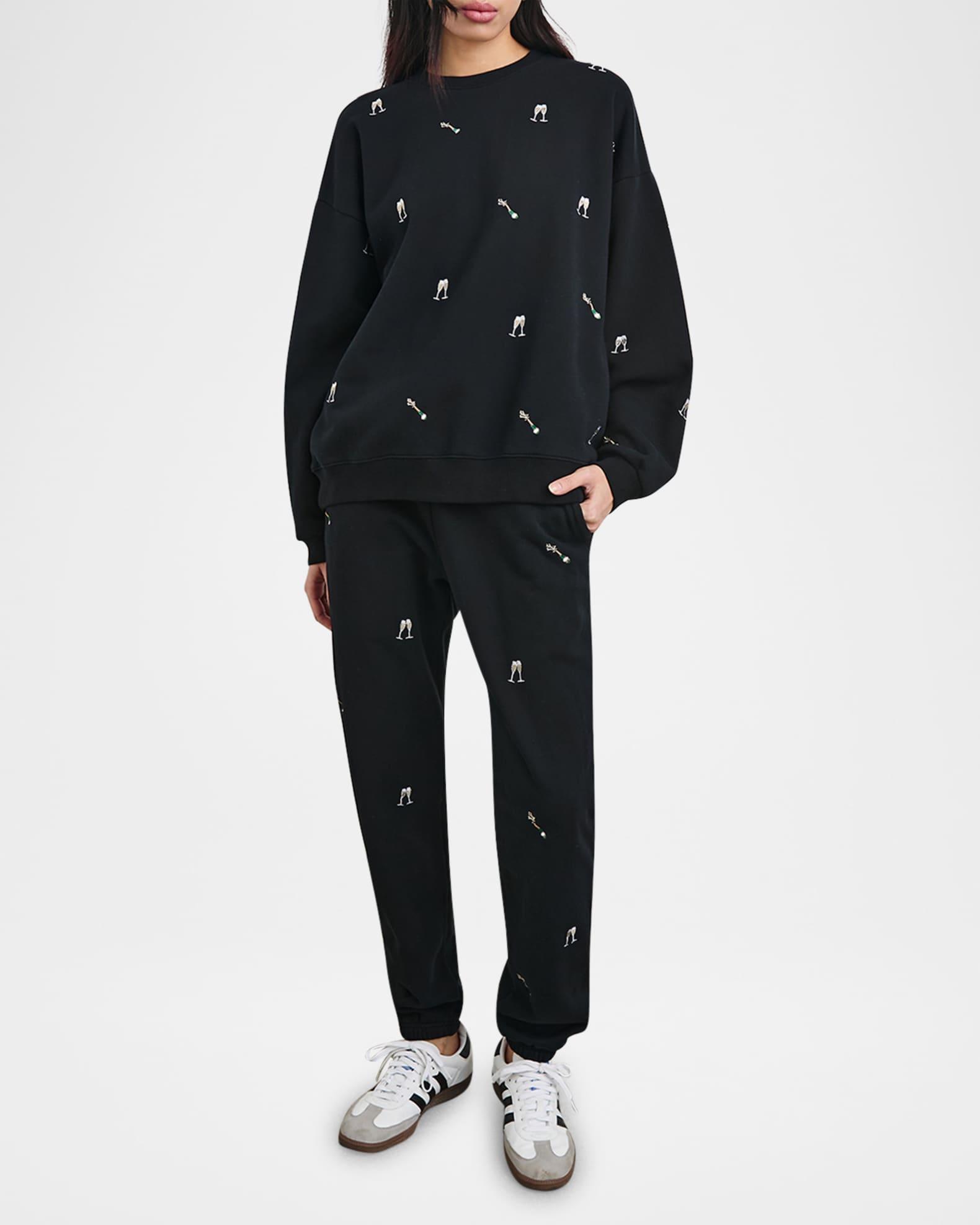 Varsity Champagne Embroidered Sweatshirt Product Image