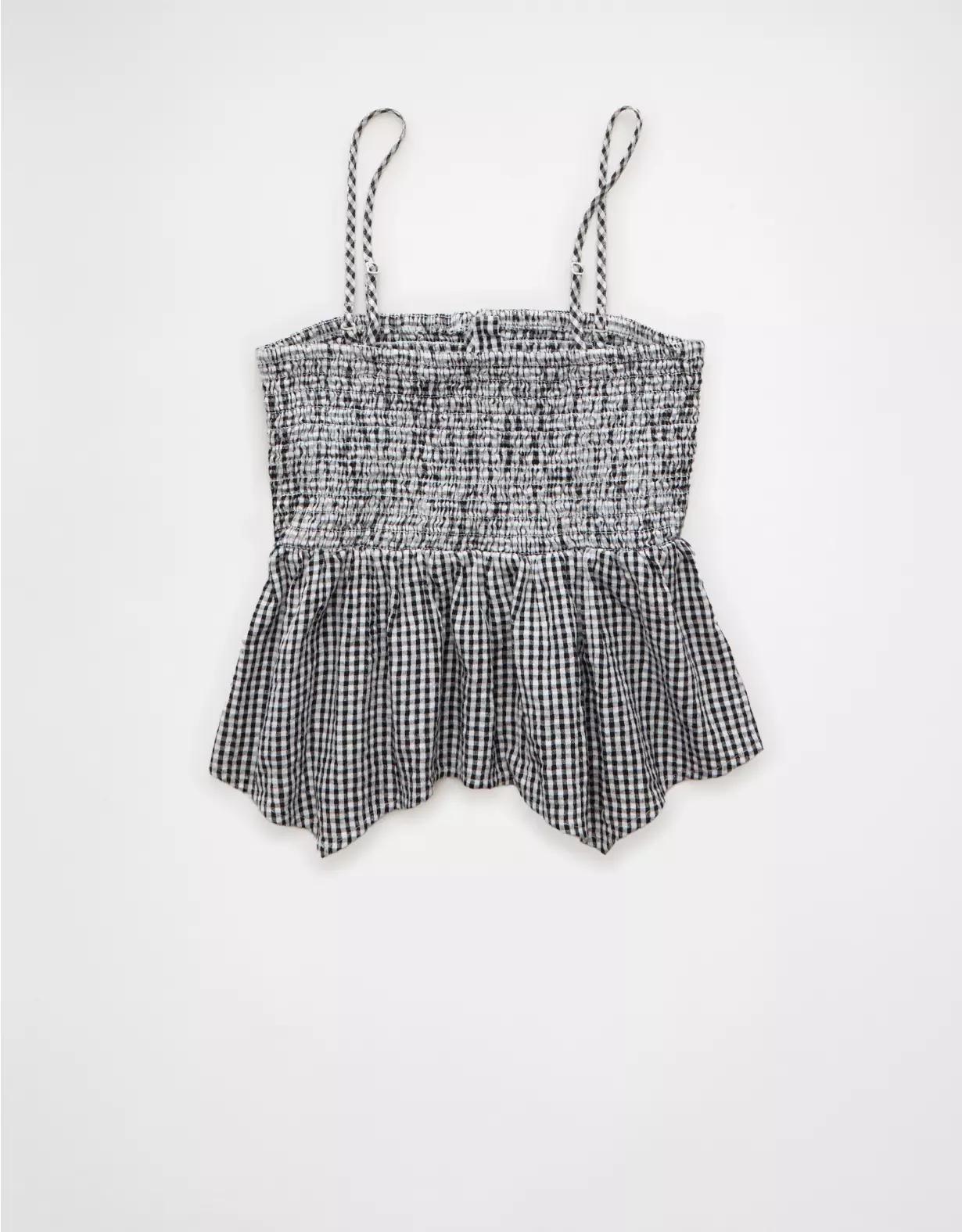 AE Handkerchief Hem Smocked Babydoll Tube Top Product Image