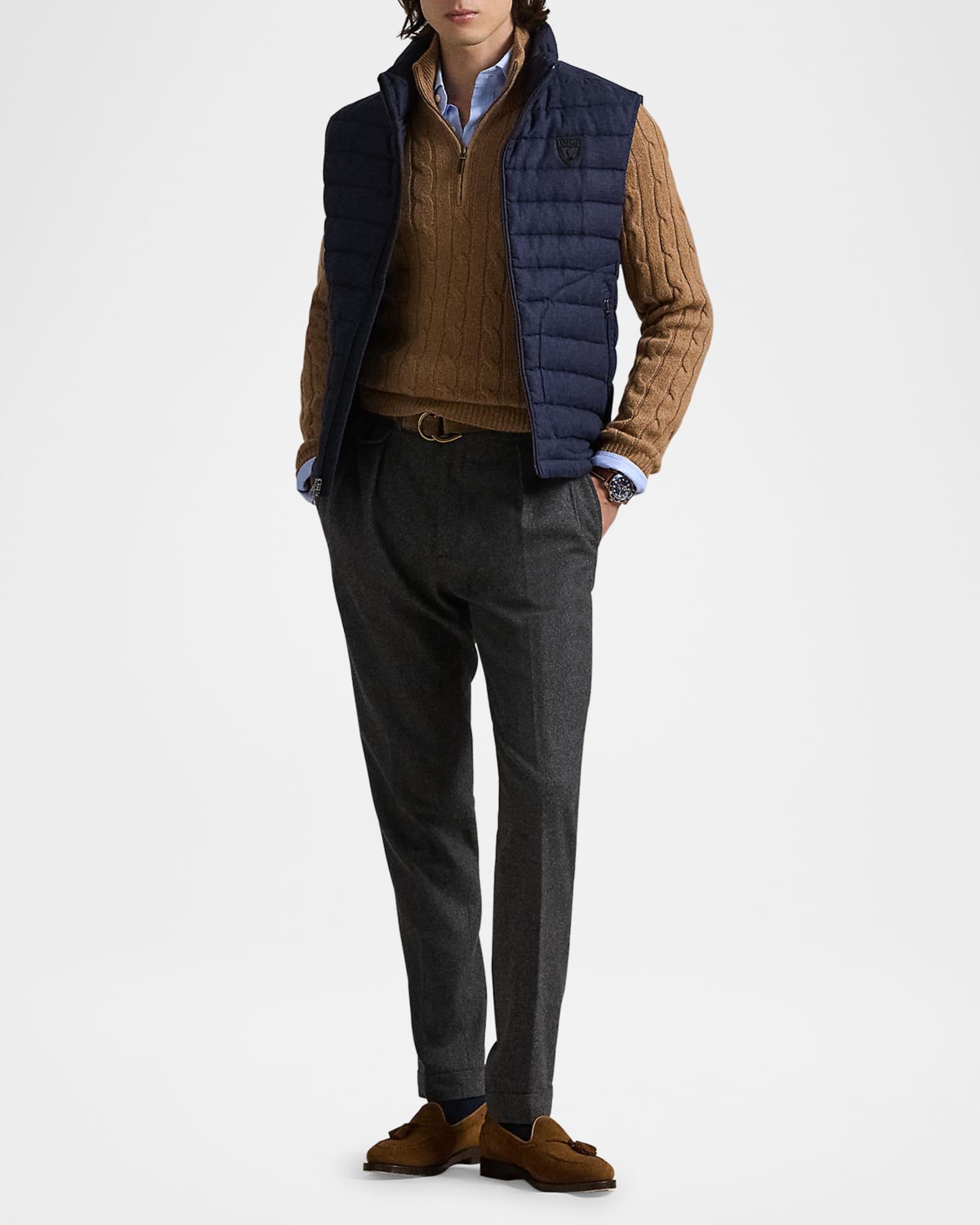 Men's Quilted Linen Down Vest Product Image