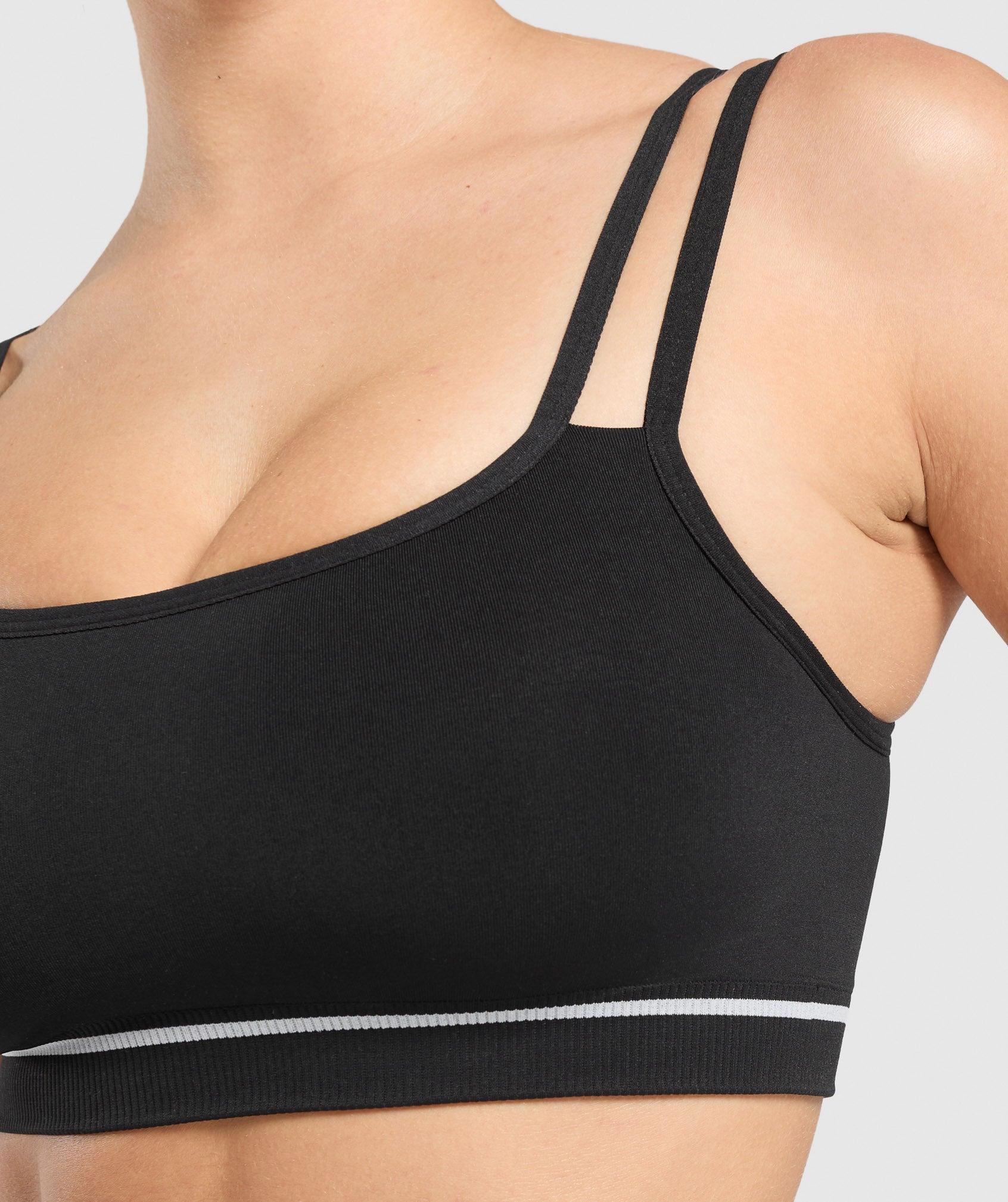Gymshark Contrast Seamless Sports Bra - Black Female Product Image