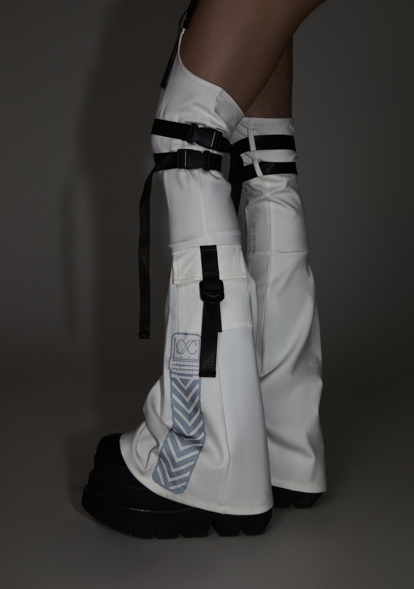 Festival Rave Bodysuit And Leg Warmers Set - White Product Image