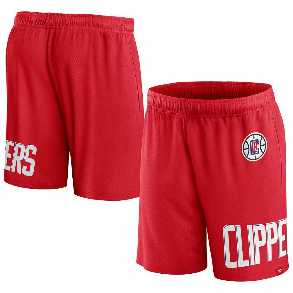 Men's Fanatics Branded Red LA Clippers Free Throw Mesh Shorts,  Product Image