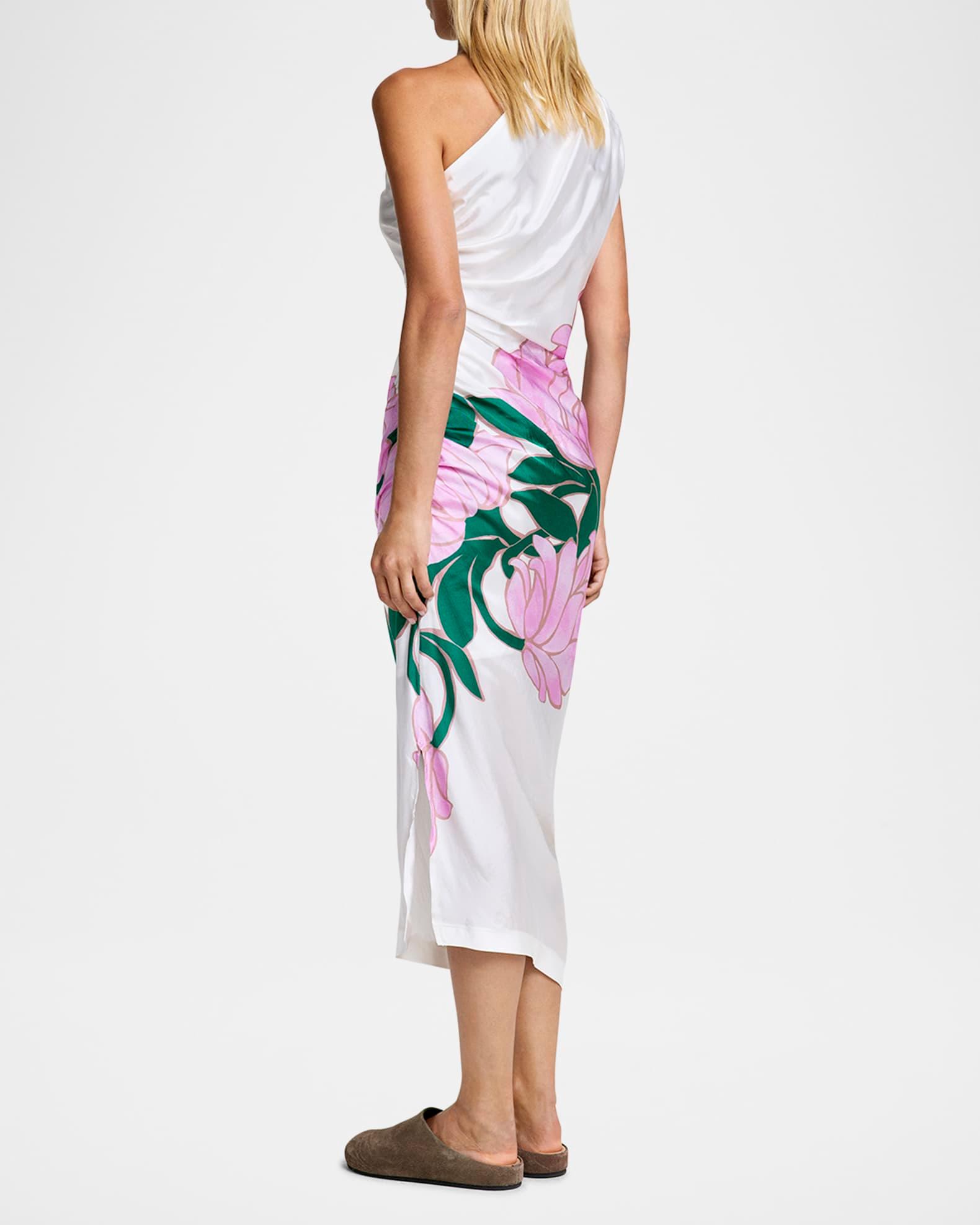 Magnolia Ruched Asymmetric Midi Dress Product Image