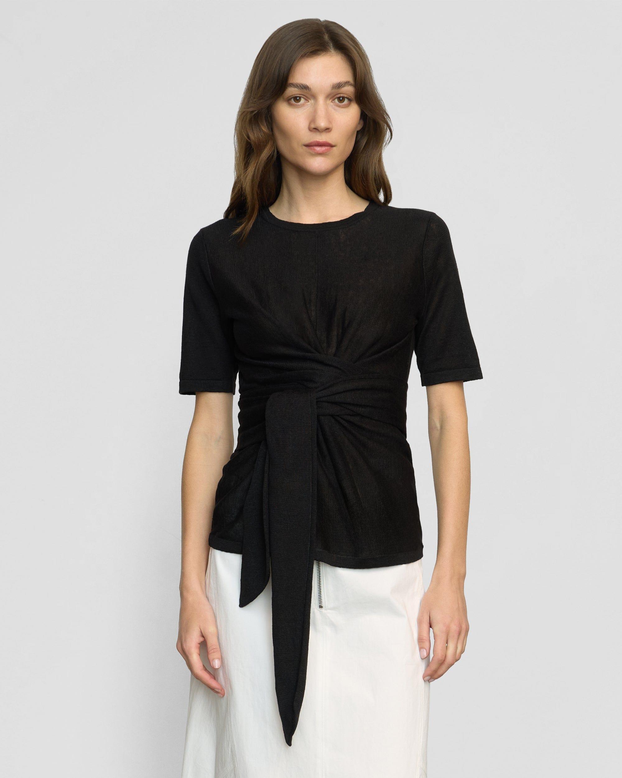 Lark Tie-Front Linen Sweater Product Image