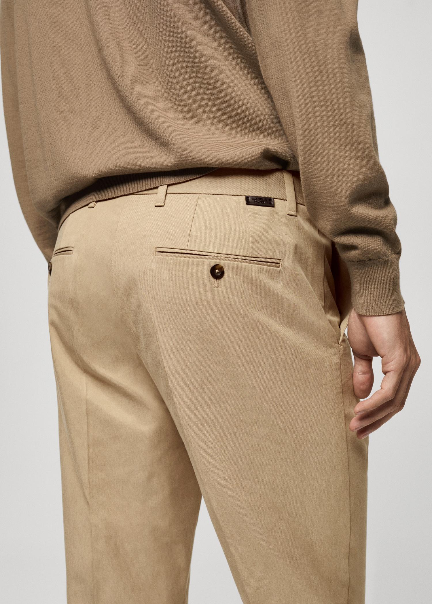 Regular-fit cotton pants - Men | MANGO USA Product Image