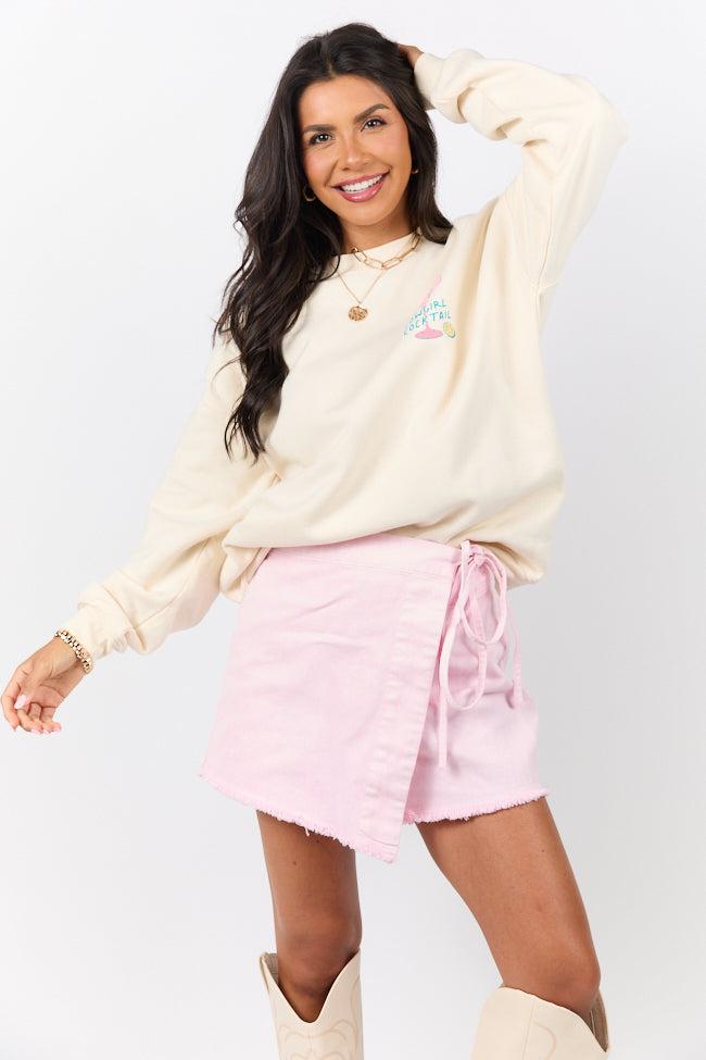 Cowgirl Cocktail Cream Graphic Sweatshirt Product Image