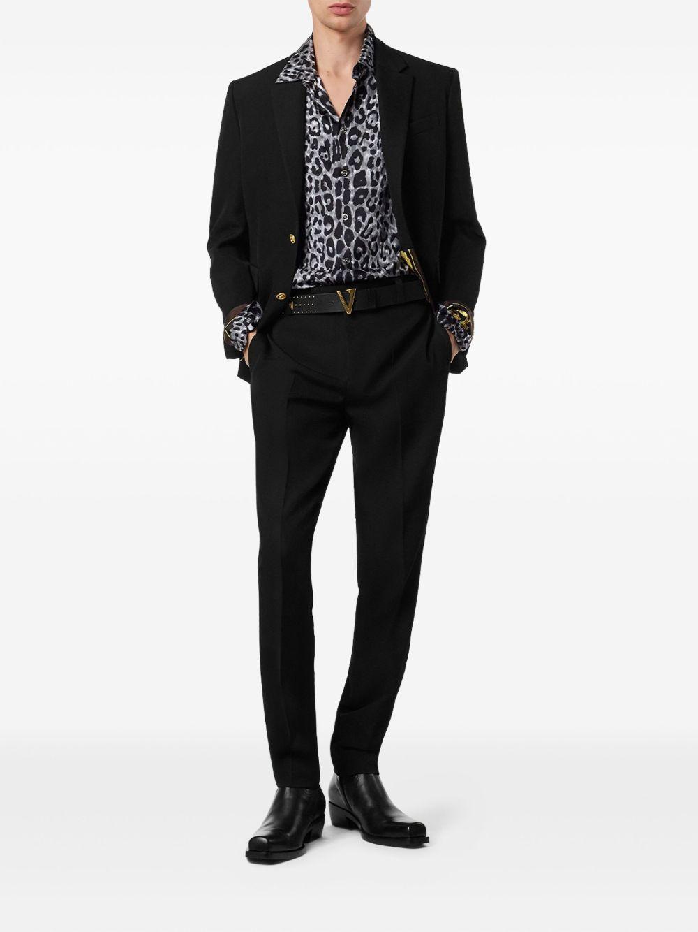 leopard-print silk shirt Product Image