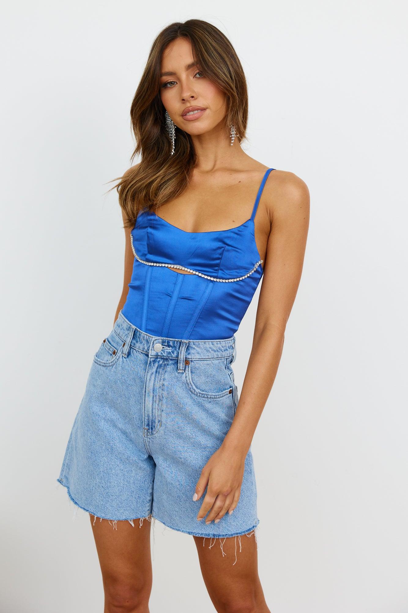 New Rules Crop Top Blue Product Image