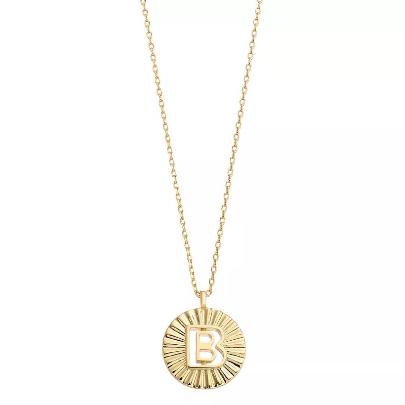 City Luxe Gold Tone Crimped Initial Pendant Necklace, Women's, Size: 18", Gold Tone S Product Image