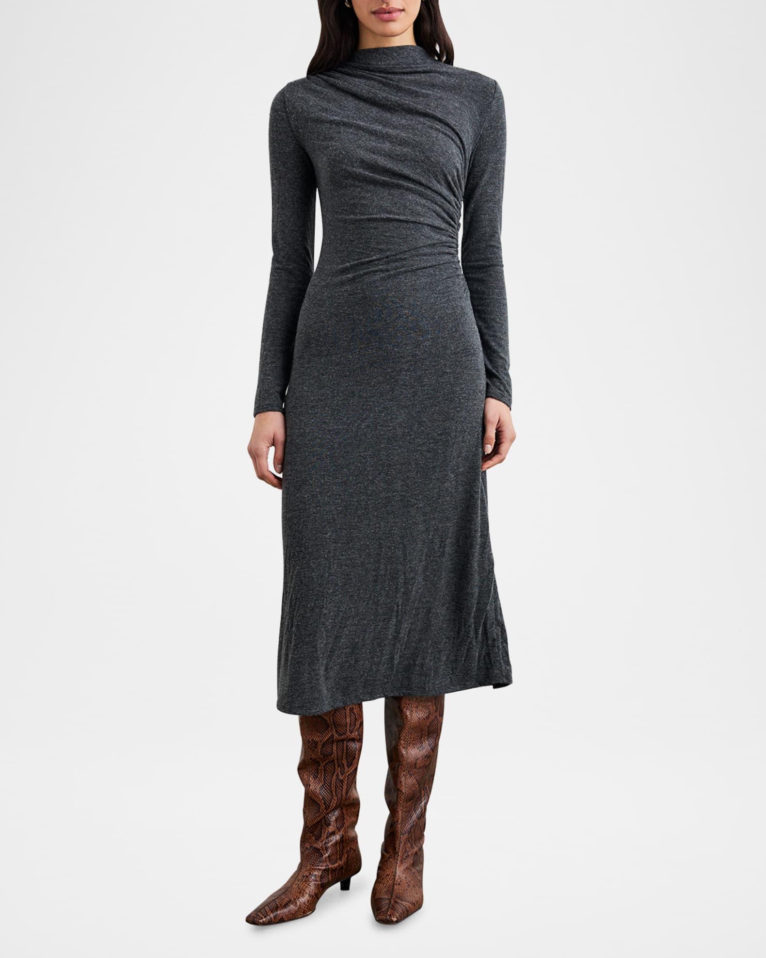 Margaret Gathered Jersey Midi Dress Product Image