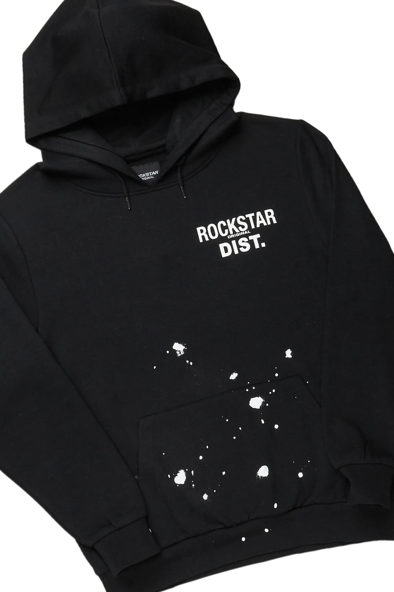 Raffer Black Hoodie/Stacked Flare Track Set Male Product Image