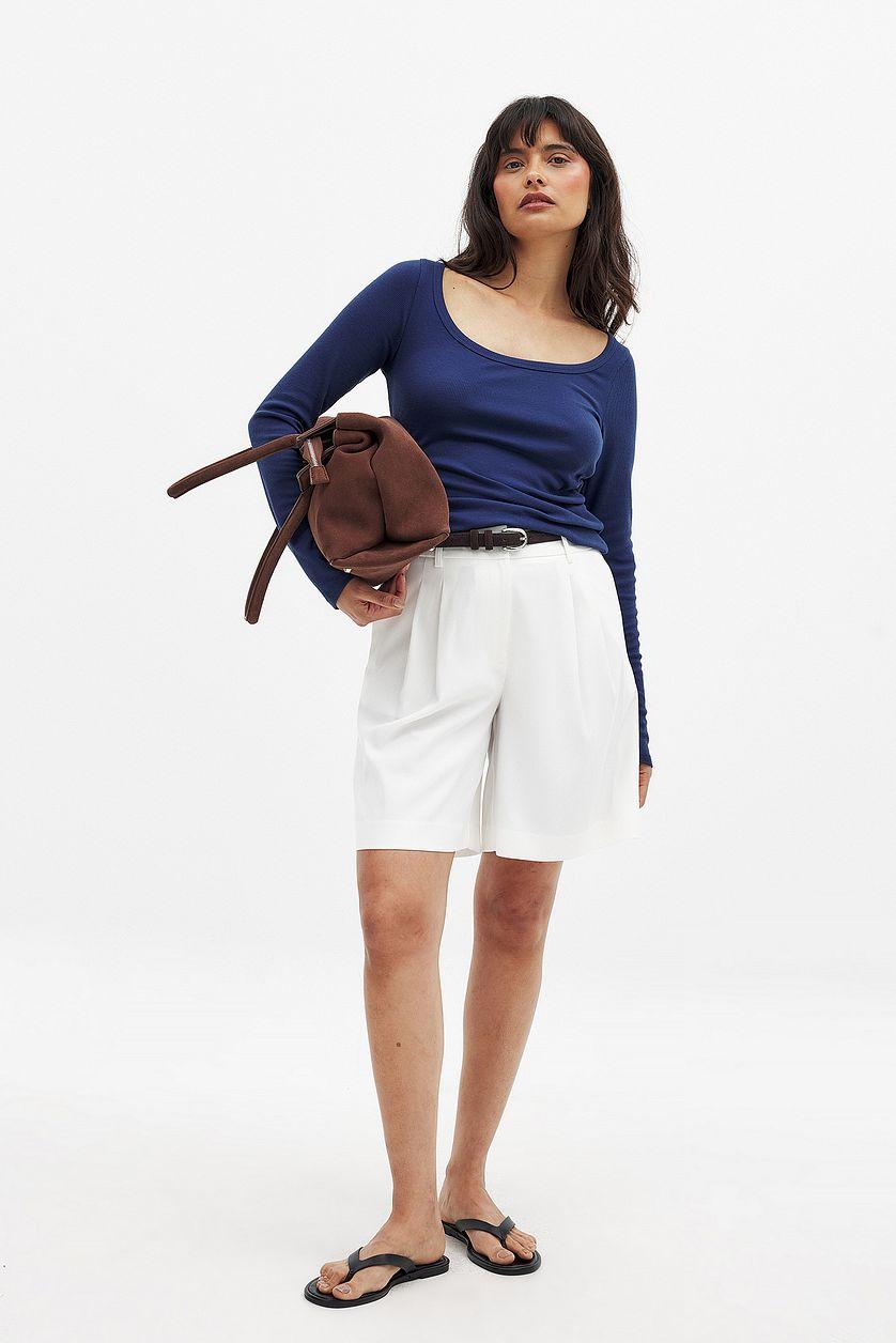 Scoop Neck Ribbed Top Product Image