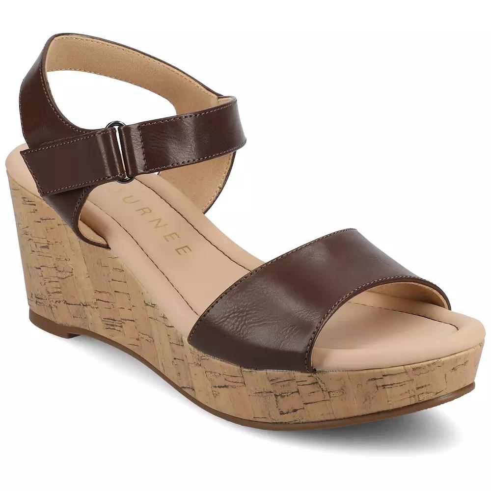 Journee Ranae Ankle Strap Platform Cork Women's Wedge Sandals,  Product Image