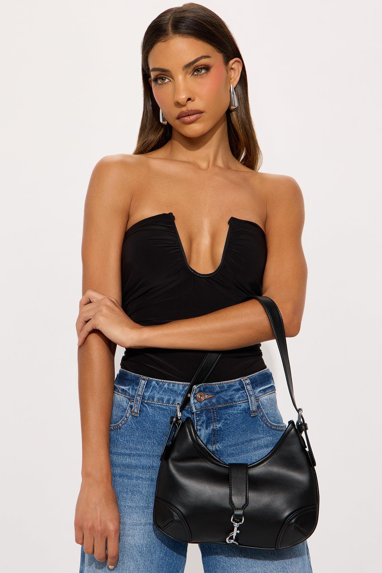 Feeling Flattered Faux Leather Shoulder Handbag - Black Female Product Image