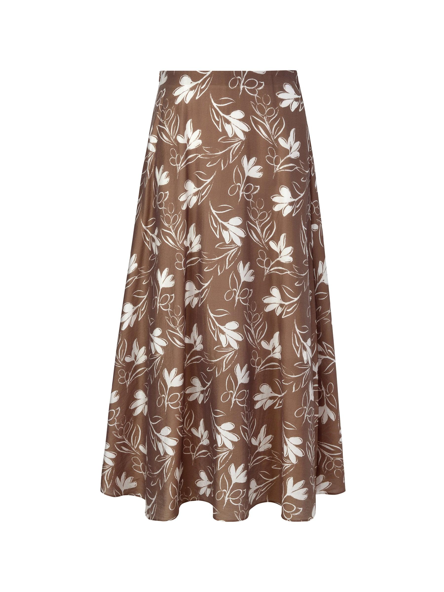 Tencel Blend Floral Print Women Skirt Product Image